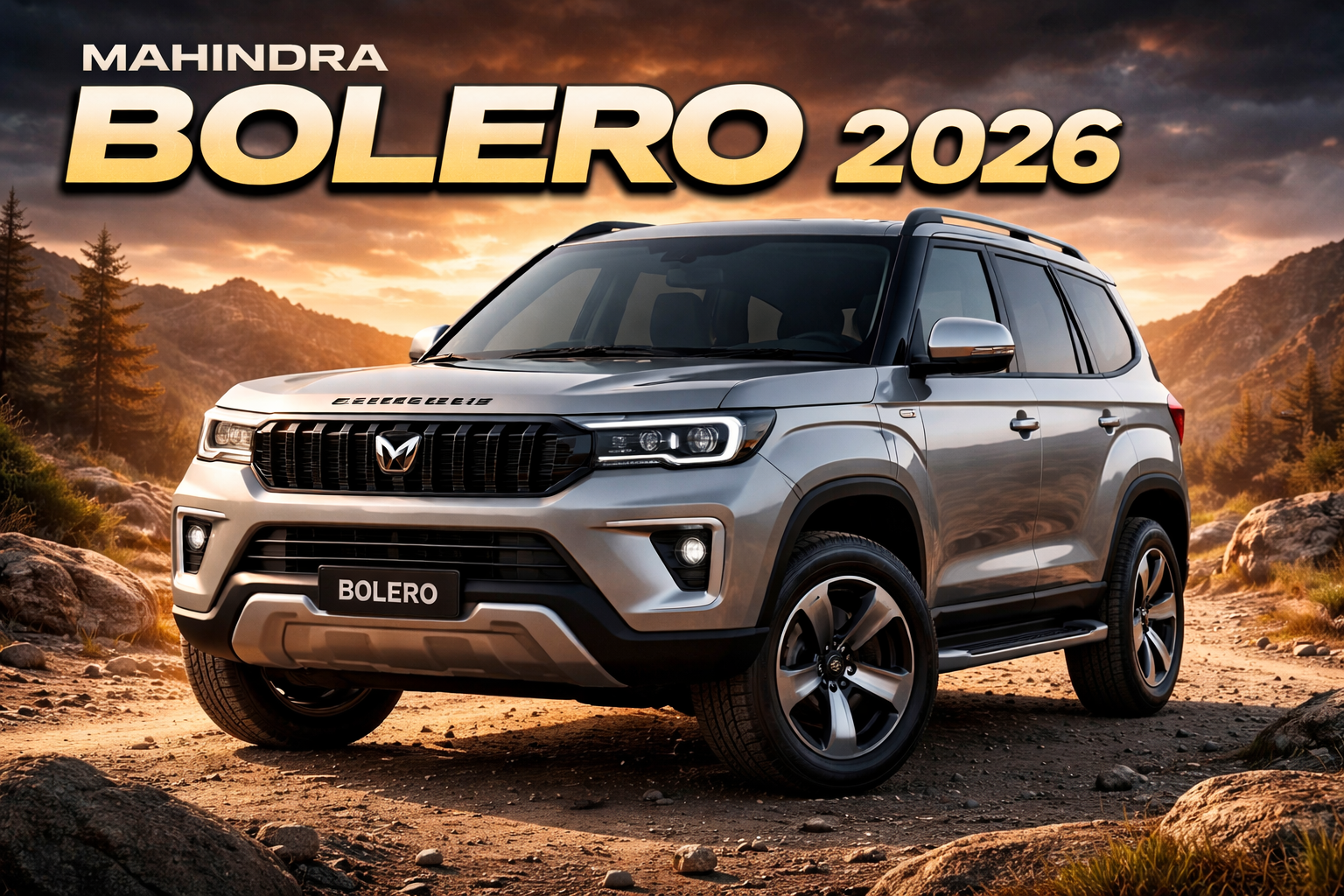 Mahindra Bolero 2026 at sunset