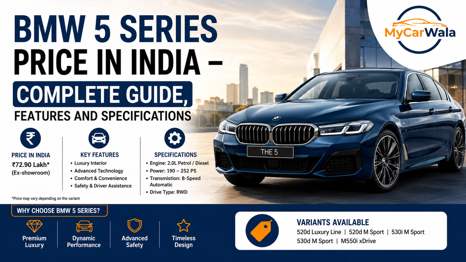 BMW 5 Series Price in India – Complete Guide, Features and Specifications